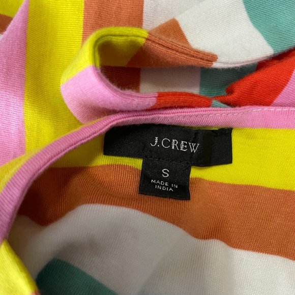 J. Crew Size Small Bright Rainbow Stripe Maxi Dress Womens Tiered 100% Cotton - Picture 8 of 15